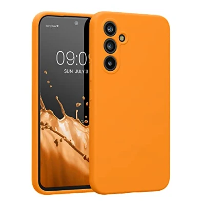 Afbeelding van kwmobile telefoonhoesje geschikt voor Samsung Galaxy A54 5G TPU backcover met siliconen coating Smartphone case in fruitig oranje