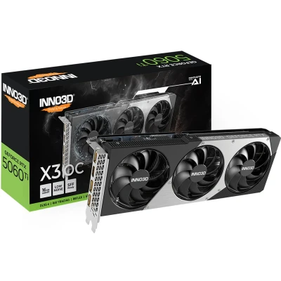 Afbeelding van INNO3D NVIDIA GeForce RTX 5060 Ti X3 OC Videokaart 16GB GDDR7 PCIe 5.0 1x HDMI 2.1b 3x DisplayPort 2.1a