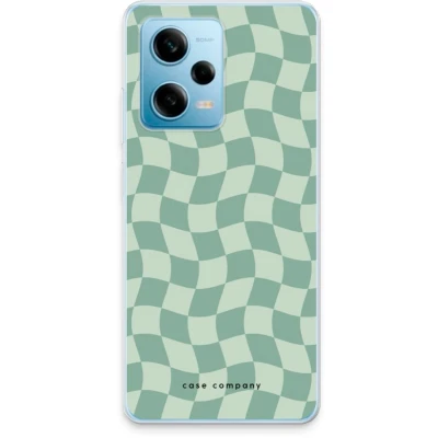 Afbeelding van Case Company® hoesje geschikt voor Xiaomi Redmi Note 12 Pro 5G Grid Groen Soft Cover Telefoonhoesje Bescherming aan alle Kanten en Schermrand