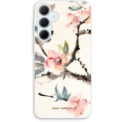 Afbeelding van Case Company® hoesje geschikt voor Samsung Galaxy A35 Japanse bloemen Soft Cover Telefoonhoesje Bescherming aan alle Kanten en Schermrand