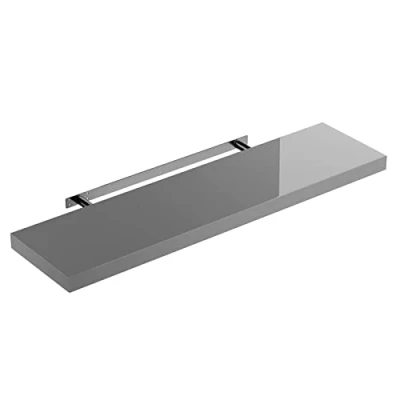 Afbeelding van Casaria Wandplank Zwevend 90 cm 15kg Belastbaar Hoogglans Grijs