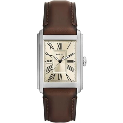 Image de Fossil Montre pour homme Carraway mouvement quartz/3 aiguilles boîtier de 30 mm avec bracelet en cuir FS6012