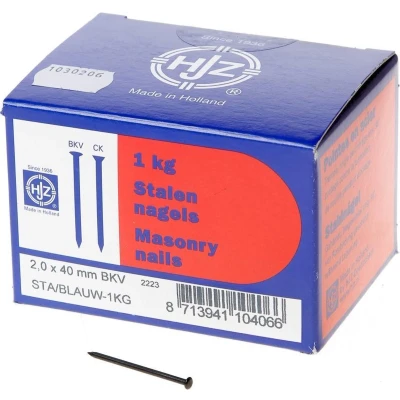 Afbeelding van Hjz Stalen nagel bombe kop blauw 40 x 2.0mm 1kg