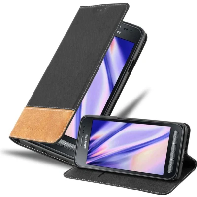 Afbeelding van Cadorabo Hoesje geschikt voor Samsung Galaxy XCover 3 in ZWART BRUIN Beschermhoes met magnetische sluiting, standfunctie en kaartvakje Book Case Cover Etui