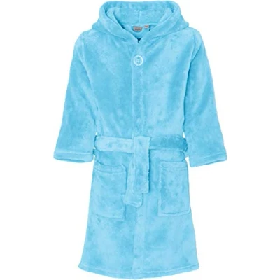 Afbeelding van Playshoes Fleece badjas met capuchon Lichtblauw maat 98 104cm