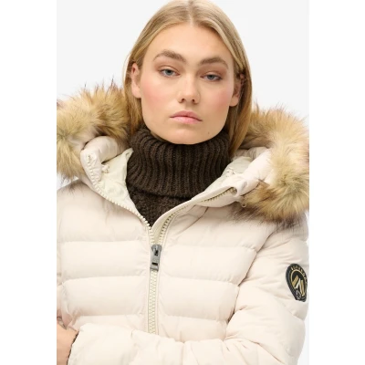Afbeelding van Superdry Gewatteerde Fuji jas met capuchon van imitatiebont Dames jassen