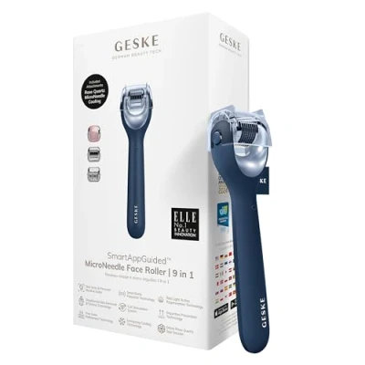 Afbeelding van GESKE SmartAppGuided™ MicroNeedle Face Roller 9 in 1 met rozenkwarts Microneedling Professioneel micronaald™ Naaldroller Gezichtsroller Micronaalden