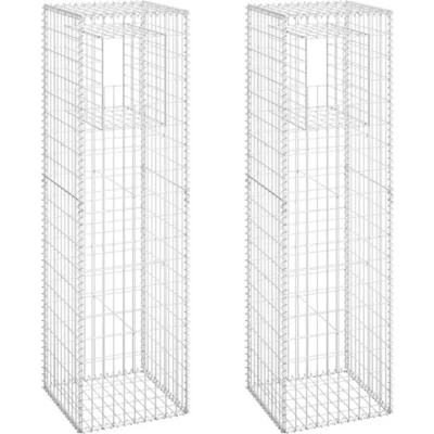 Afbeelding van vidaXL Schanskorf palen 2 st 50x50x180 cm ijzer