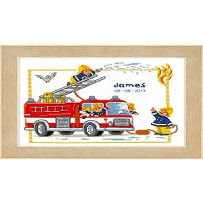 Afbeelding van Bij de brandweer borduren (pakket)