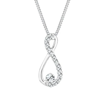 Afbeelding van Elli Dames Halsketting infinity hanger kostbaar met kristallen in 925 sterling zilver