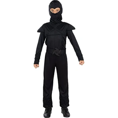 Afbeelding van FUNIDELIA Black Ninja Kostuum voor Jongens Maat: 122 134 cm Zwart