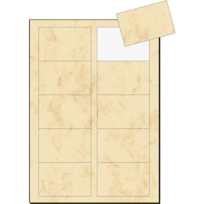 Afbeelding van Visitekaart Sigel 3C 225grs marmer beige pak 100st.