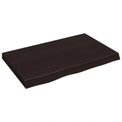 Afbeelding van Wastafelblad 80x60x2 cm behandeld massief hout donkergrijs