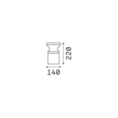 Afbeelding van Ideal Lux Torre sokkellamp antraciet aluminium hoogte 22 cm