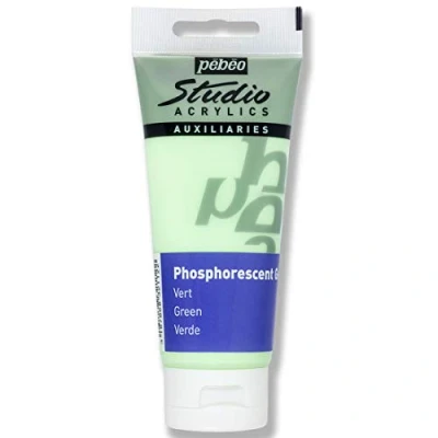 Afbeelding van Pébéo Studio Acrylics 100 ml fosforescerende gel groen acrylbindmiddel autolichtgevende verf acryl