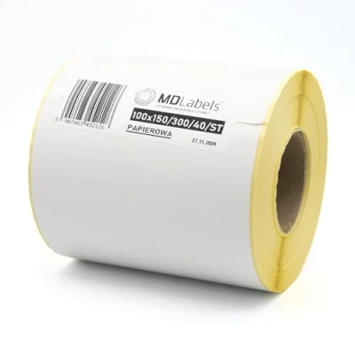 Afbeelding van MD Labels Thermisch transferpapier etiketten, zelfklevend, wit, 100 x 150 mm, 300 stuks