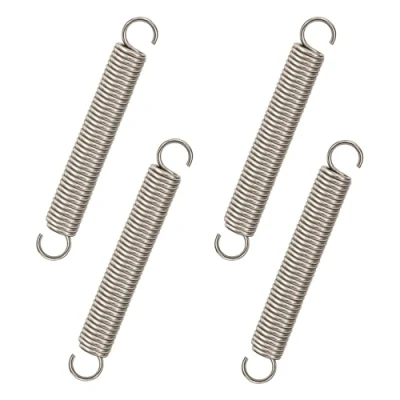 Afbeelding van GUNGY Trekveren 80 mm trekveer dubbele haak roestvrij staal draaddiameter 1,6 buitendiameter 10 schot 8 kg 4 stuks