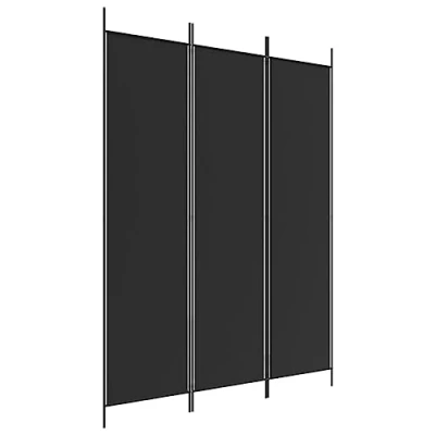 Afbeelding van vidaXL Scheidingswand, 3 panelen, zwart, 150x200 cm, stof
