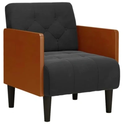 Afbeelding van Fauteuil met armleuningen 55 cm fluweel zwart