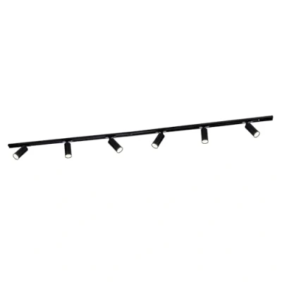 Afbeelding van Ledvion LED Railverlichting 2M + 6 Railspots (5W, 2700K, Zwart, Dimbaar), 1 Fase Railarmatuur, Railverlichtingsarmatuur, Railspot Armatuur