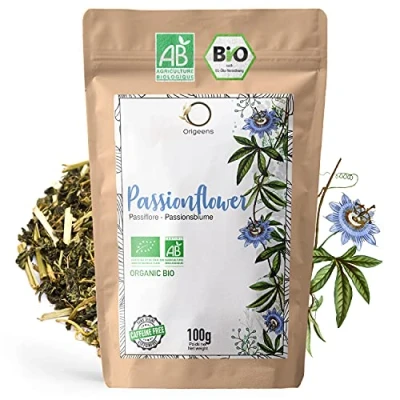 Image de ORIGEENS Passiflore Bio 100g ORIGINE FRANCE FEUILLES SECHEES DE The en vrac sans théine, Tisane relaxante