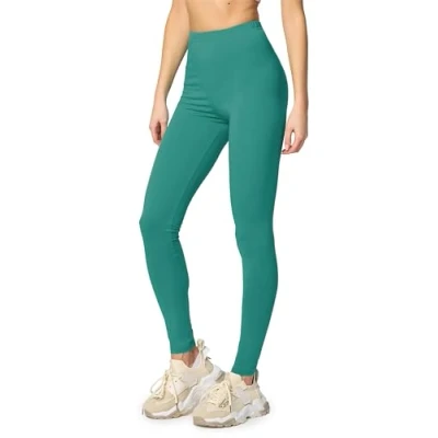 Afbeelding van Merry Style MS MS10 198 LE Dames Leggings Sport Vrijetijdsbroek Lang Katoen Sporbroek Yogabroek Donkerturkoois M