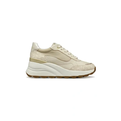 Afbeelding van Geox Spherica Sneakers laag, Dames, Maat: 38, Papyrus Textiel/ synthetisch