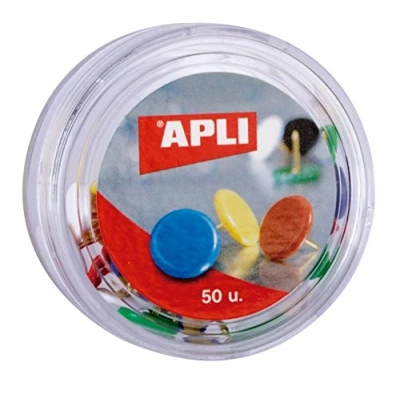 Image de Boite de 50 punaises à têtes plates Couleurs assorties Apli