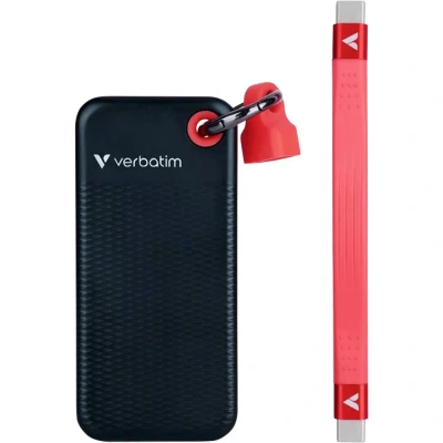 Afbeelding van Verbatim Pocket 2 TB Externe SSD harde schijf USB C 3.2 Gen Zwart, Rood 32196