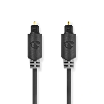Image de Câble audio optique toslink mâle 1,0 m anthracite nedis