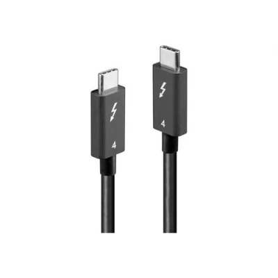 Image de Lindy Câble USB 24 pin C (M) pour USB4 / Thunderbolt 3 4 1 m passif, Alimentation (100 W), support 8K30Hz, rond, contacts en bronze phosphoreux noir