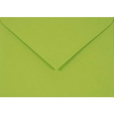 Afbeelding van Netuno Sirio Color Lime, 100 enveloppen C6, 114 x 162 mm, 115 g, lichtgroen, decoratief, elegant, met puntige flap, voor bruiloft, verjaardag, doop, uitnodigingen, wenskaarten