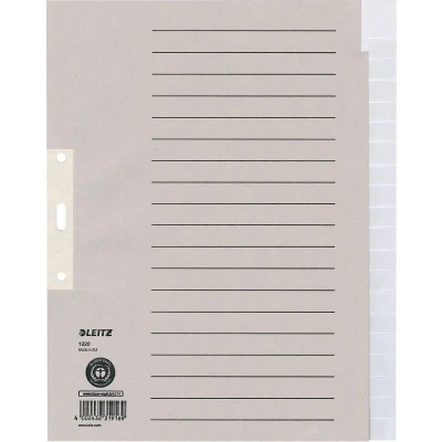 Afbeelding van Leitz 1220 Register DIN A4, Bovenbreedte blanco Manila papier Grijs 20 tabbladen 12200085