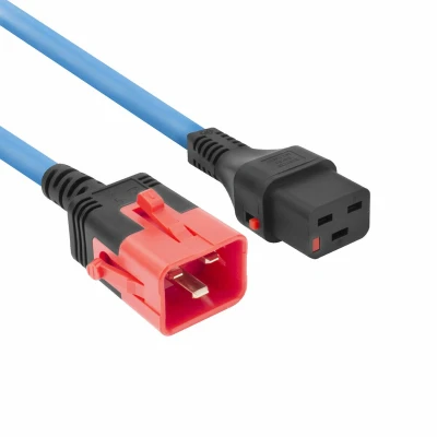Afbeelding van ACT Netsnoer C19 IEC Lock C20 Dual Locking blauw 3 m, PC3642