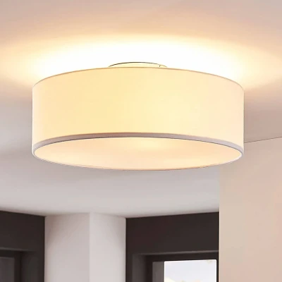 Afbeelding van Lindby Sebatin Plafondlamp Ø40 White/Nickel