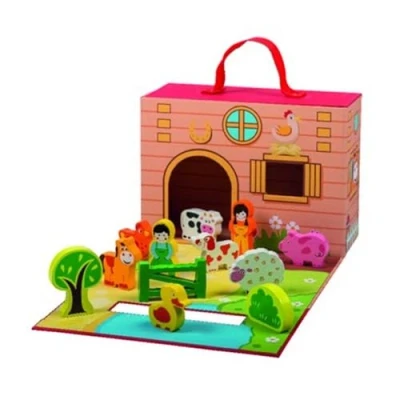 Afbeelding van Simply For Kids Boerderij Met Houten Dieren 12 Delig