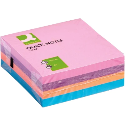Afbeelding van Q connect Quick Notes, Ft 76 X Mm, 320 Vel, Geassorteerde Kleuren Memoblok
