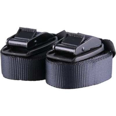 Afbeelding van Sandax Spanbanden met klemsluiting EN gespbescherming van rubber, lengte: 4 m. Breedte: 25 mm; sjorbanden, belastbaar tot 540 kg, volgens DIN 12195 2, premium spanband, set zwart
