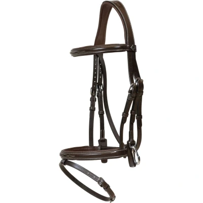 Afbeelding van Flash noseband Bridle with snaps Brown Cob WBD