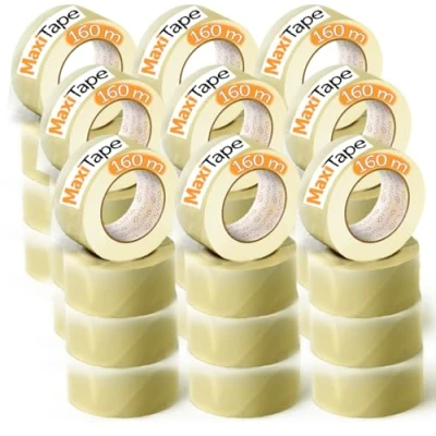 Afbeelding van OFITURIA Ruban adhésif d&#039;emballage transparent pour l&#039;emballage de boîtes en carton d&#039;expédition, mariage, produit sûr (48mmx160mts Transparent, 36 Rollos)