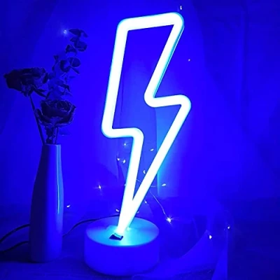 Afbeelding van Aslanka USB aangedreven neonflits/batterijen voor Kerstmis, lichtdecoratie verjaardagsfeest, woonkamer, slaapkamer, tafel, cadeaus kinderen (blauw)