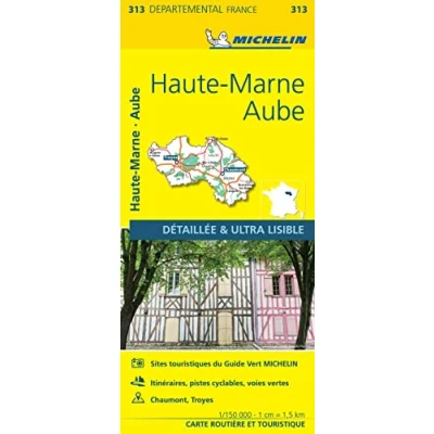 Afbeelding van Michelin 313 Wegenkaart Aube,Haute Marne