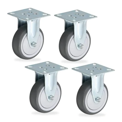 Afbeelding van Relaxdays meubelwielen set van 4 75 mm max. 280 kg geluiddempend zwaarlast