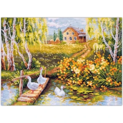 Afbeelding van Magic Needle Village Pond borduren (pakket) 250 331