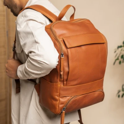 Afbeelding van The Chesterfield Brand Leren Rugzak Cognac Rich