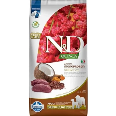 Afbeelding van FARMINA N&amp;D Quinoa Dog Skin&amp;Coat Venison&amp;Coconut Adult Medium&amp;Maxi droog hondenvoer 7 kg