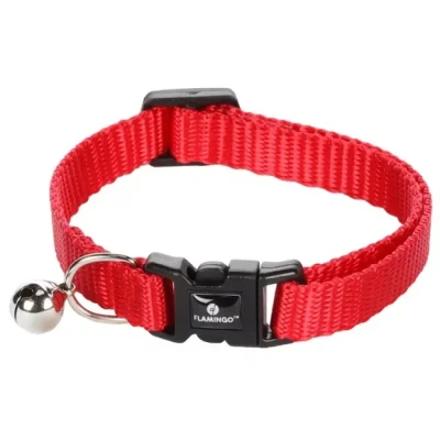 Afbeelding van Flamingo Kattenhalsband Bel Ziggi 20 35 cm Rood