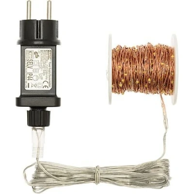 Afbeelding van LED micro lichtketting 300 warmwit 45392 koperkleurige draad