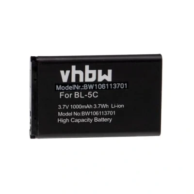 Afbeelding van vhbw Batterij compatibel met Nokia 105 (2023) mobiele telefoon (1000 mAh, 3,7 V, Li Ion)