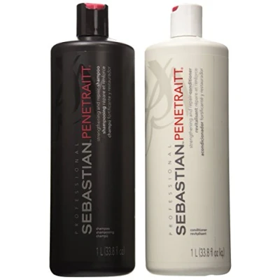 Afbeelding van Sebastian Penetraitt Strengthening and Repair Shampoo &amp; Conditioner Liter Set... by [Beauty] (Engels Manual)